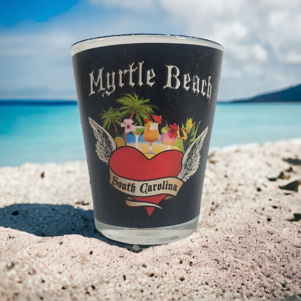 Myrtle Beach South Carolina Shot Glass Souvenir Gift Vacation Drink Tropical Par
